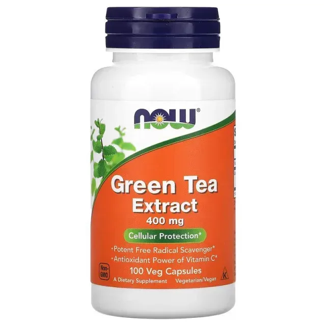 Натуральная добавка NOW Green Tea Extract 400 mg, 100 вегакапсул