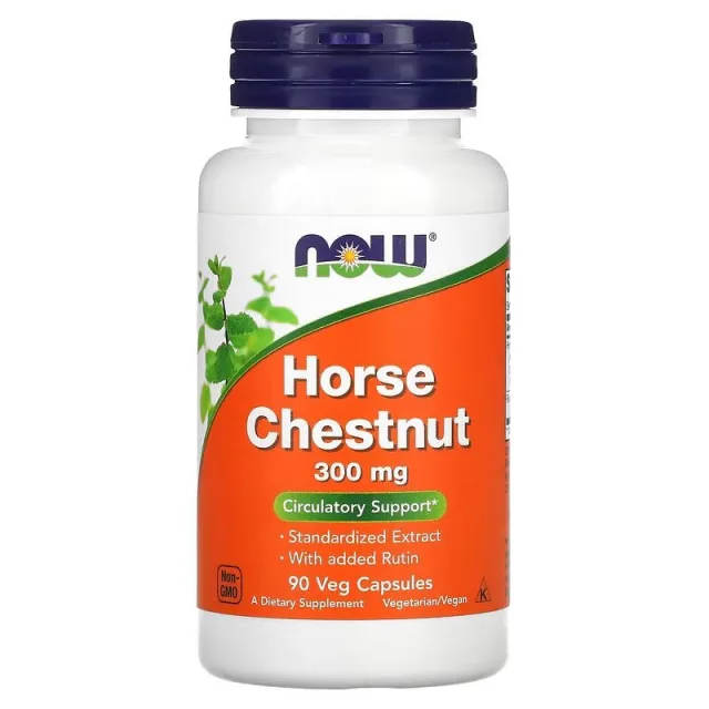 Натуральна добавка NOW Horse Chestnut 300 mg, 90 вегакапсул