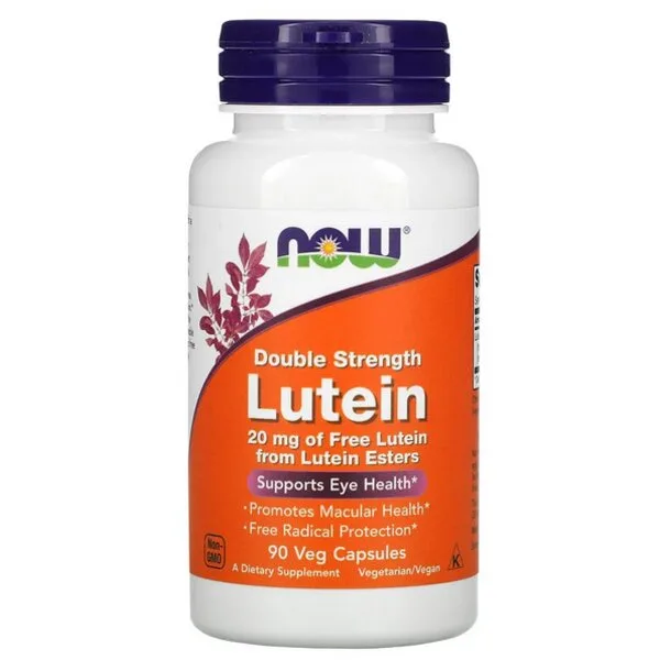 Натуральна добавка NOW Lutein 20 mg, 90 вегакапсул