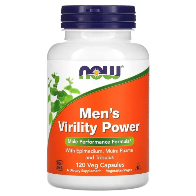 Натуральна добавка NOW Men's Virility Powder, 120 вегакапсул