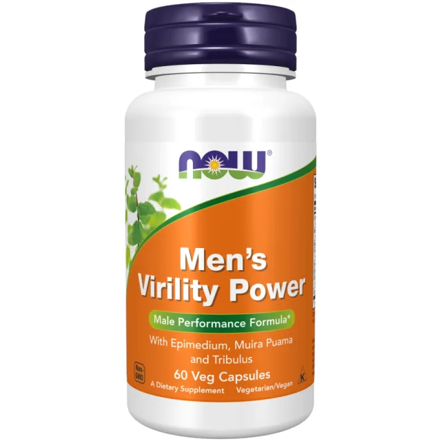 Натуральна добавка NOW Men's Virility Powder, 60 вегакапсул