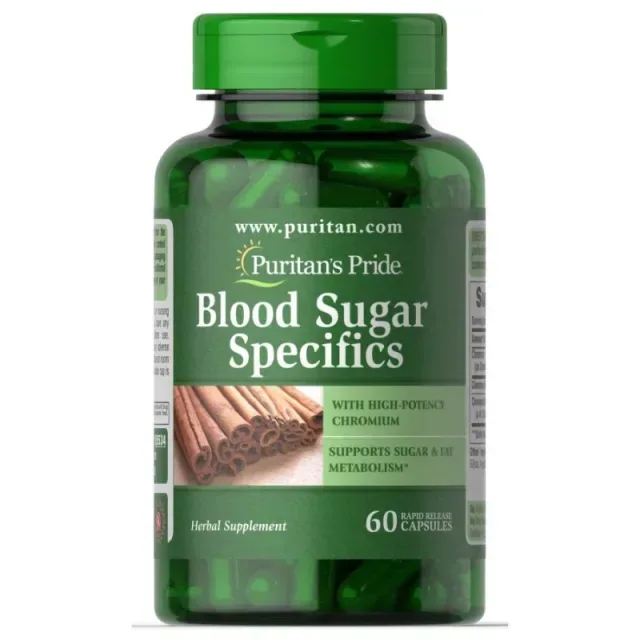 Натуральна добавка Puritan's Pride Blood Sugar Specifics, 60 капсул