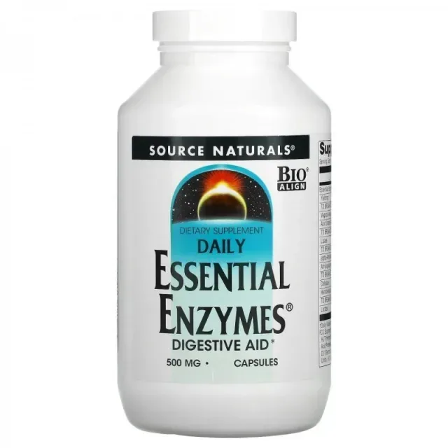 Натуральна добавка Source Naturals Daily Essential Enzymes 500 mg, 60 капсул