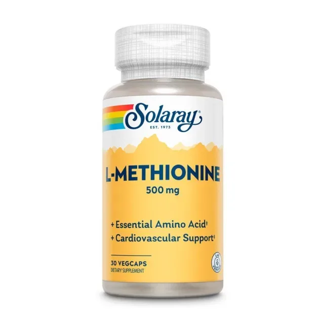Незаменимая аминокислота Solaray L-Methionine 500 mg, 30 вегакапсул
