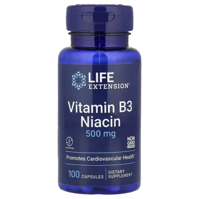Ніацин Life Extension Vitamin B3 Niacin, 100 капсул