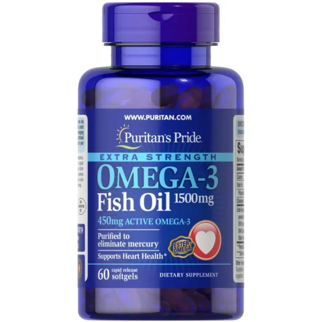 Omega 3 Fish Oil 1500 mg Extra Strength, 60 капсул
