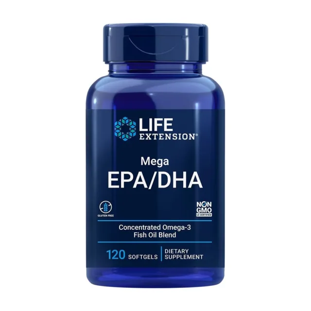 Омега-3 Life Extension Mega EPA/DHA, 120 капсул для поддержки сердца и суставов
