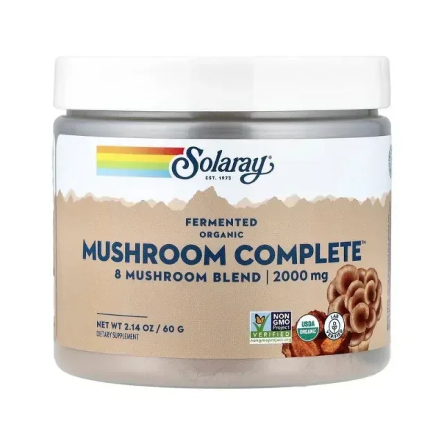 Органічний комплекс ферментованих грибів Solaray Organic Fermented Mushroom Complete 2000 mg, 60 грам