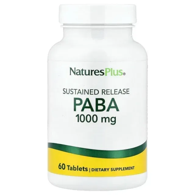 Пара-амінобензойна кислота Natures Plus PABA 1000 mg Sustained Release, 60 таблеток