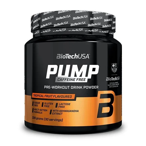 Передтренувальний комплекс BioTech Pump Caffeine Free, 330 грам - Тропічні фрукти