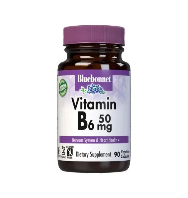 Пиридоксин гидрохлорид Bluebonnet Nutrition Vitamin B6 50 mg, 90 вегакапсул