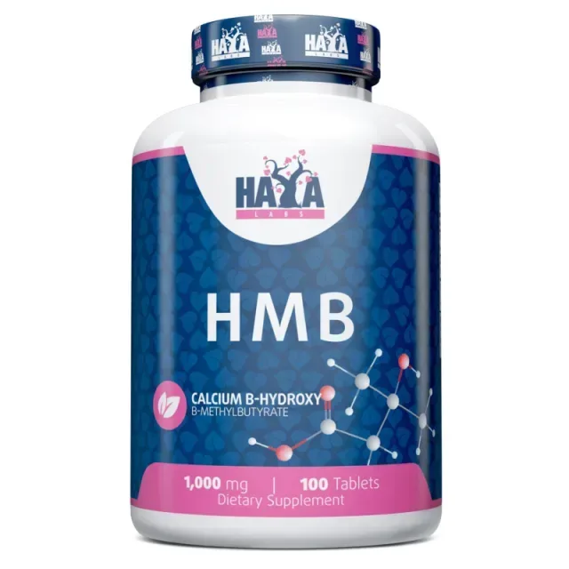 Післятренувальний комплекс Haya Labs HMB 1000 mg, 100 таблеток для підтримки м'язової маси