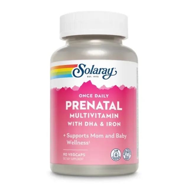 Пренатальний мультивітамін Solaray Once Daily Prenatal Multivitamin, 90 вегакапсул