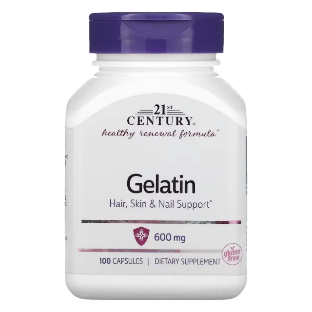 Препарат для суставов и связок 21st Century Gelatin 600 mg, 100 капсул