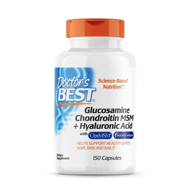 Препарат для суглобів і зв'язок Doctor's Best Glucosamine Chondroitin MSM + Hyaluronic Acid, 150 капсул