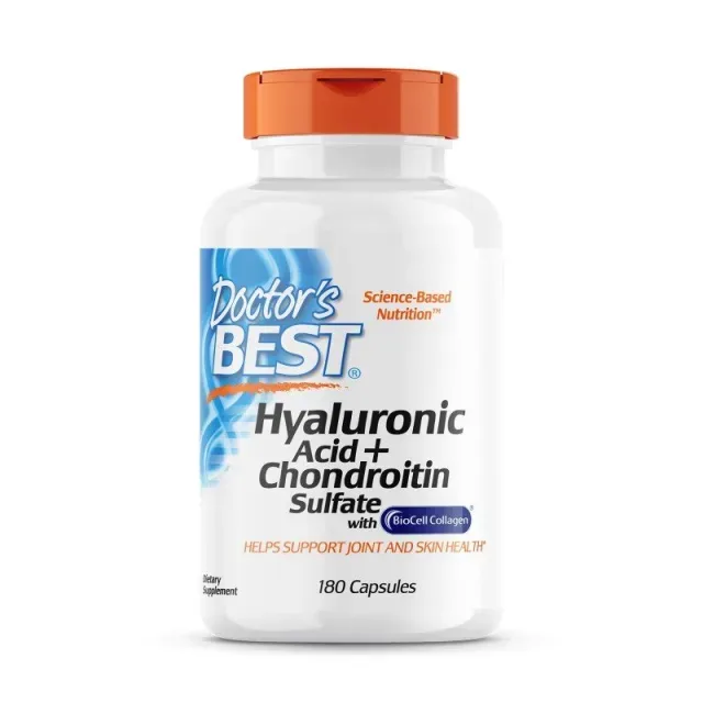 Препарат для суглобів і зв'язок Doctor's Best Hyaluronic Acid with Chondroitin Sulfate, 180 капсул