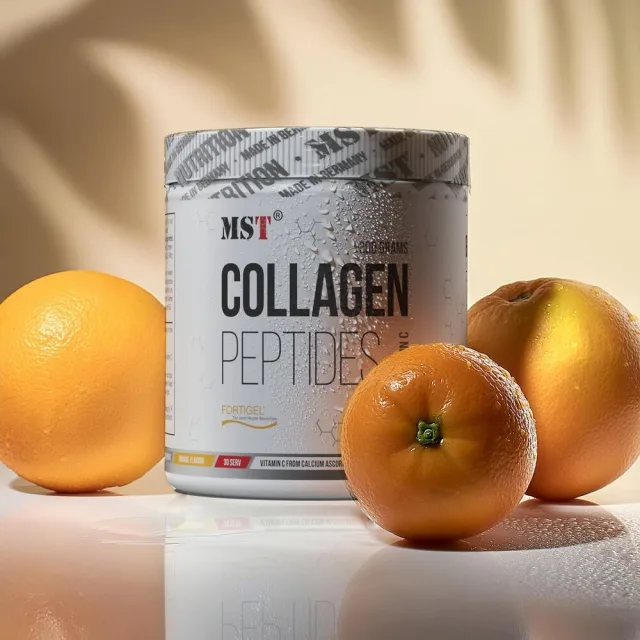 Препарат для суставов и связок MST Nutrition Collagen Peptides + Fortigel, 300 грамм - Апельсин