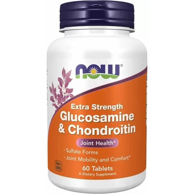 Препарат для суглобів і зв'язок NOW Glucosamine & Chondroitin Extra Strength, 60 таблеток