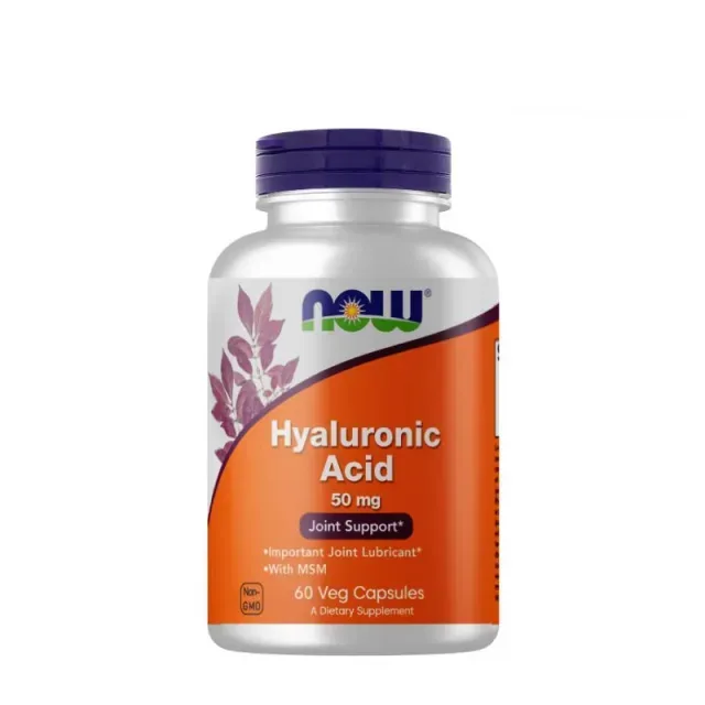 Препарат для суставов и связок NOW Hyaluronic Acid 50 mg, 60 вегакапсул