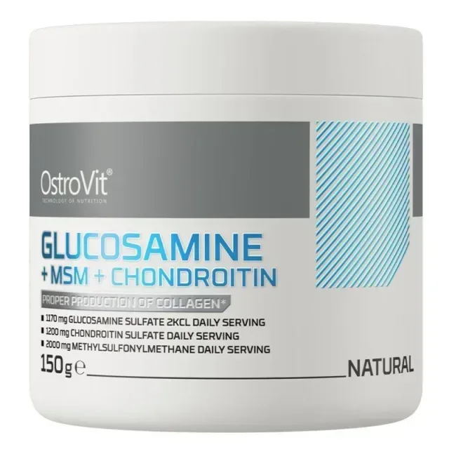 Препарат для суглобів і зв'язок OstroVit Glucosamine+MSM+Chondroitin, 150 грам - Малина