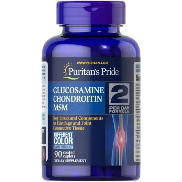 Препарат для суставов и связок Puritan's Pride Glucosamine Chondroitin MSM 2 Per Day Formula, 90 каплет