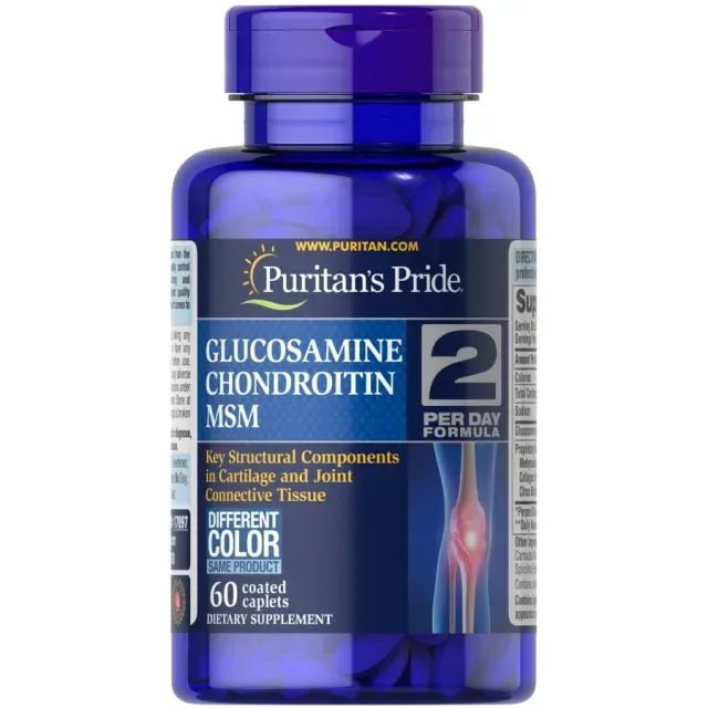 Препарат для суставов и связок Puritan's Pride Glucosamine Chondroitin MSM 2 Per Day Formula, 60 каплет