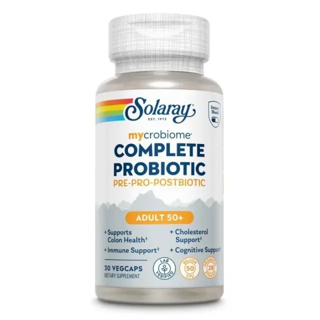 Пробиотический комплекс Solaray Mycrobiome Complete Probiotic Adult 50+, 30 вегакапсул
