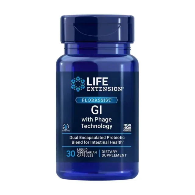 Пробіотик Life Extension FLORASSIST Probiotic GI with Phage Technology, 30 вегакапсул для підтримки травної системи