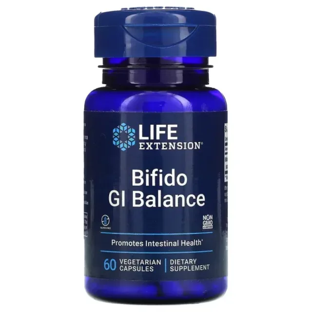 Пробіотики і пребіотики Life Extension Bifido GI Balance, 60 вегакапсул