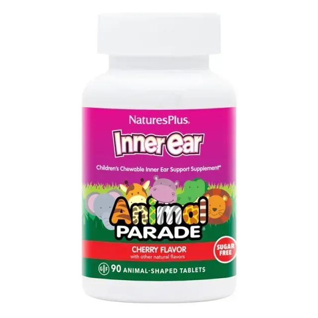 Пробіотики і пребіотики Natures Plus Animal Parade Inner Ear Support Children’s Chewables, 90 жувальних таблеток - Вишня