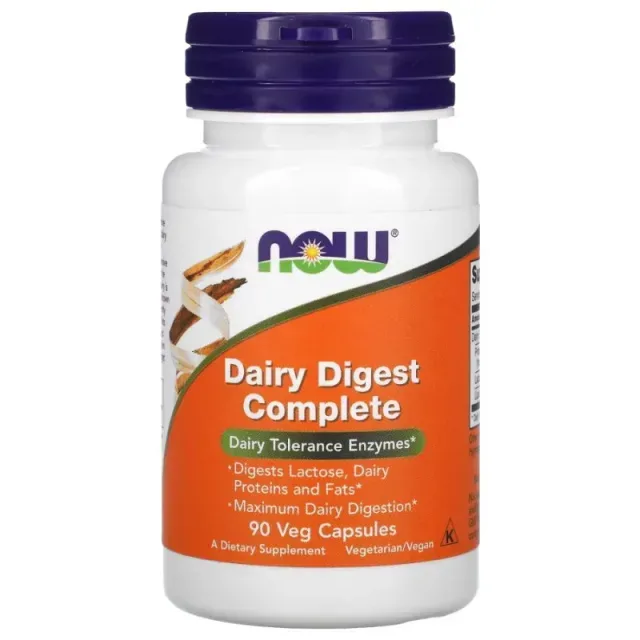 Пробиотики и пребиотики NOW Dairy Digest, 90 вегакапсул