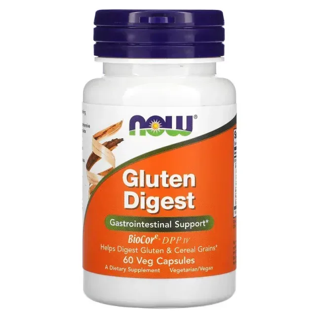 Пробіотики і пребіотики NOW Gluten Digest, 60 вегакапсул