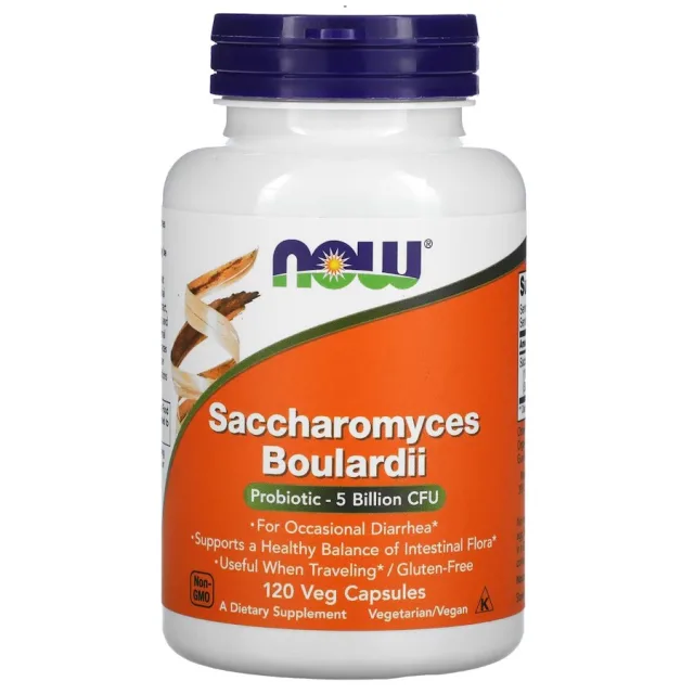 Пробіотики і пребіотики NOW Saccharomyces Boulardi, 120 вегакапсул