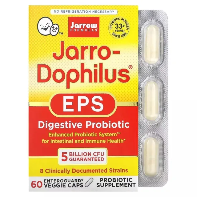 Пробиотики Jarrow Formulas Jarro-Dophilus EPS 5 Billion, 60 вегакапсул для поддержки кишечника