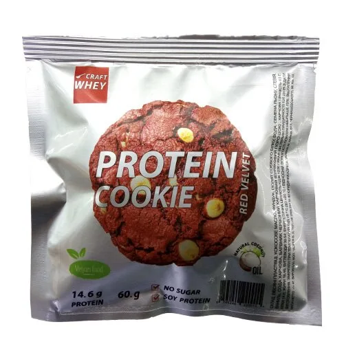 Протеиновое печенье Craft Whey Protein Cookie 60 грамм, Red Velvet - Красный бархат