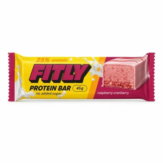 Протеїновий батончик Fitly Protein Bar 25% No Added Sugar, 45 грам - Шоколад-вишня