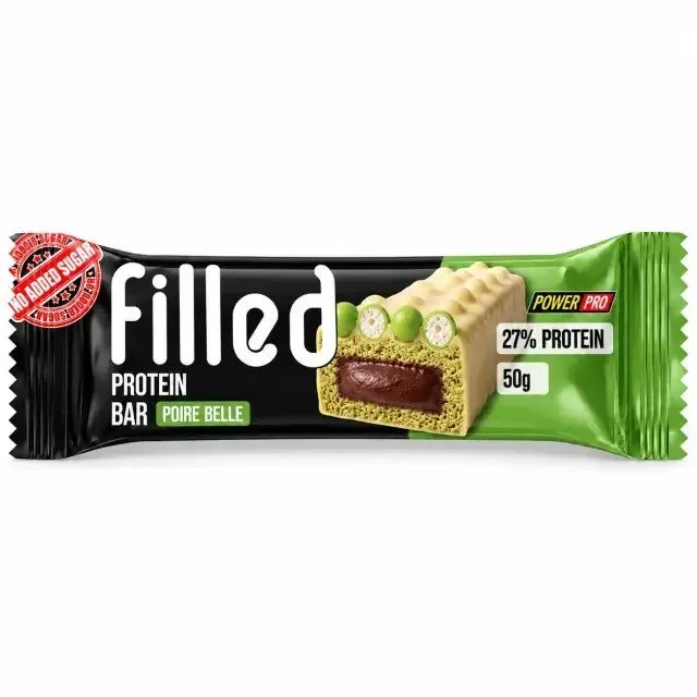 Протеїновий батончик Power Pro Filled Protein Bar 27% No Added Sugar, 50 грам - Пуар Бель