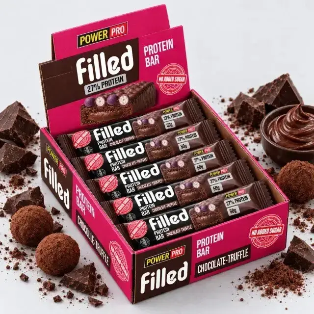 Протеїновий батончик Power Pro Filled Protein Bar 27% No Added Sugar, 10*50 грам - Шоколад-трюфель