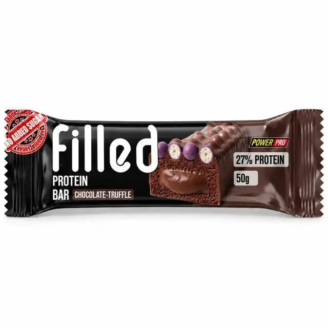 Протеїновий батончик Power Pro Filled Protein Bar No Added Sugar, 50 грам - Шоколад-трюфель