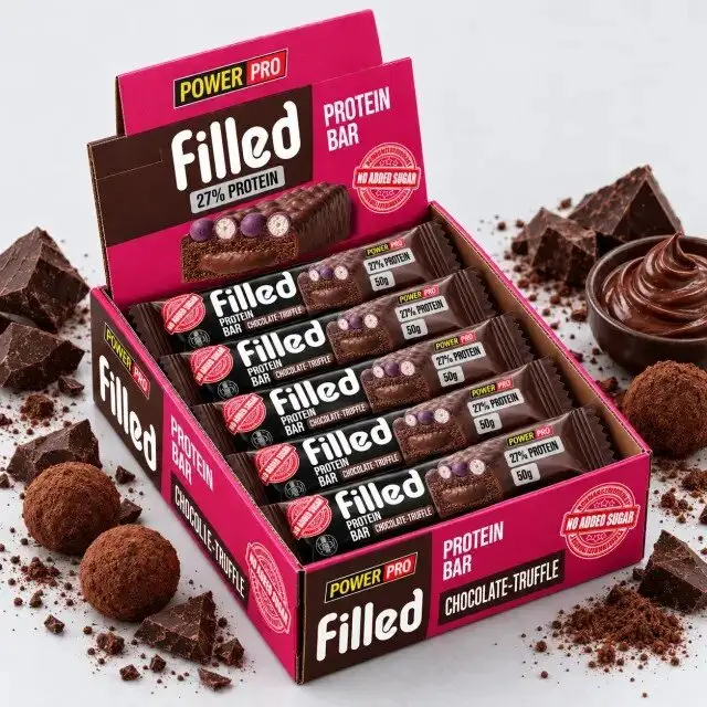 Протеїновий батончик Power Pro Filled Protein Bar No Added Sugar, 10*50 грам - Шоколад-трюфель