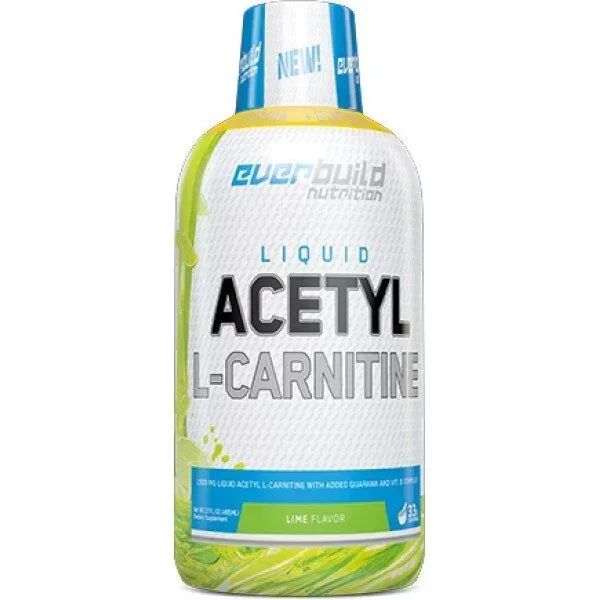 Рідкий ацетил L-карнітин EverBuild Nutrition Acetyl L-Carnitine + Guarana Liquid, 495 мл - Лайм з додаванням гуарани