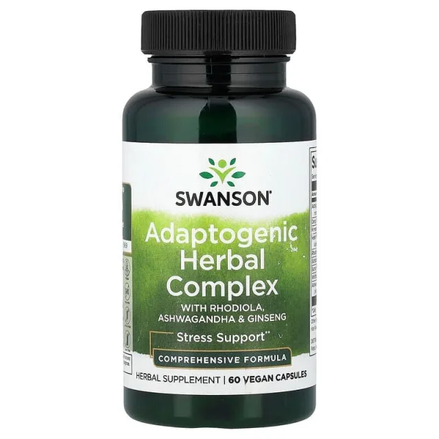 Рослинний комплекс Swanson Adaptogenic Herbal Complex, 60 капсул для боротьби зі стресом