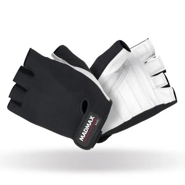 Рукавички для фітнесу MAD MAX Basic MFG 250, Black/White - M
