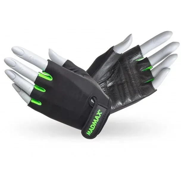 Перчатки для фитнеса MAD MAX Rainbow MFG 251, Black/Green - L