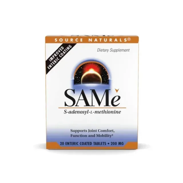 S-аденозил-L-метіонін Source Naturals SAMe 200 mg Enteric Coated, 20 таблеток