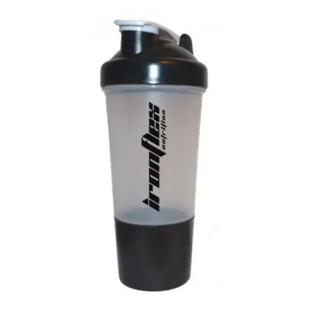 Шейкер IronFlex Shaker 500 мл з пружинкою + контейнер, Transparent