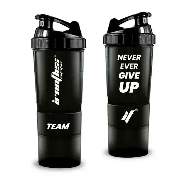 Шейкер IronFlex Spider Bottle 500 мл Never Ever Give Up, Black