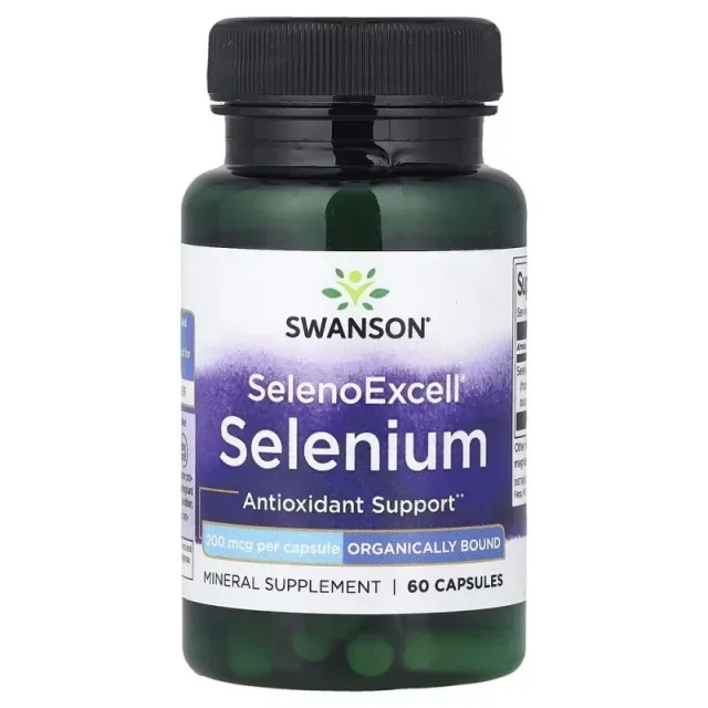 Селен Swanson SelenoExcell 200 mg, 60 капсул для антиоксидантной защиты