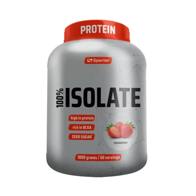 Сироватковий ізолят Sporter 100% Isolate, 1.8 кг - Полуниця