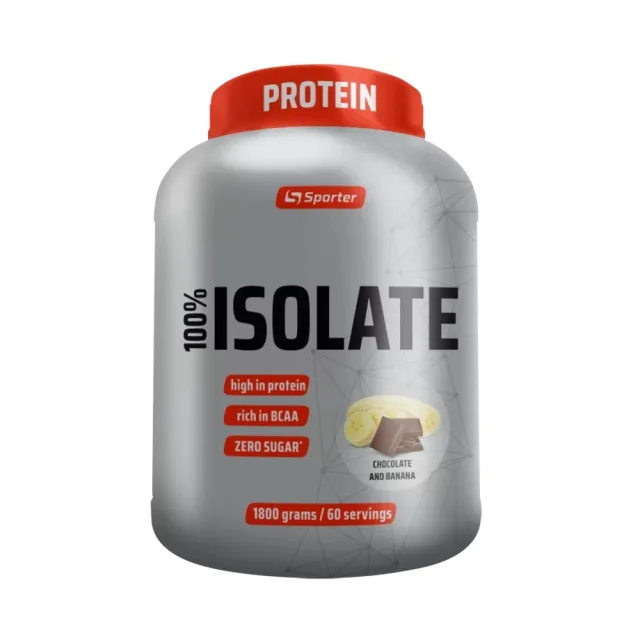 Сироватковий ізолят Sporter 100% Isolate, 1.8 кг - Шоколад-банан